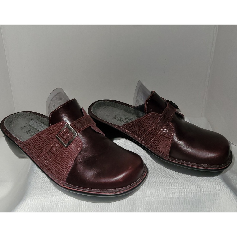 NAOT Avignon Nubuck Burgundy Maroon Mule Clog Size EU 39/US 8.5 Adjustable - Picture 3 of 6